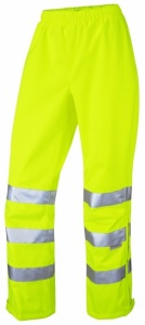 Ladies Waterproof Yellow Breathable Overtrousers EN471